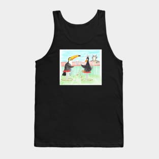 Crow Toucan Barcat large drink Tank Top